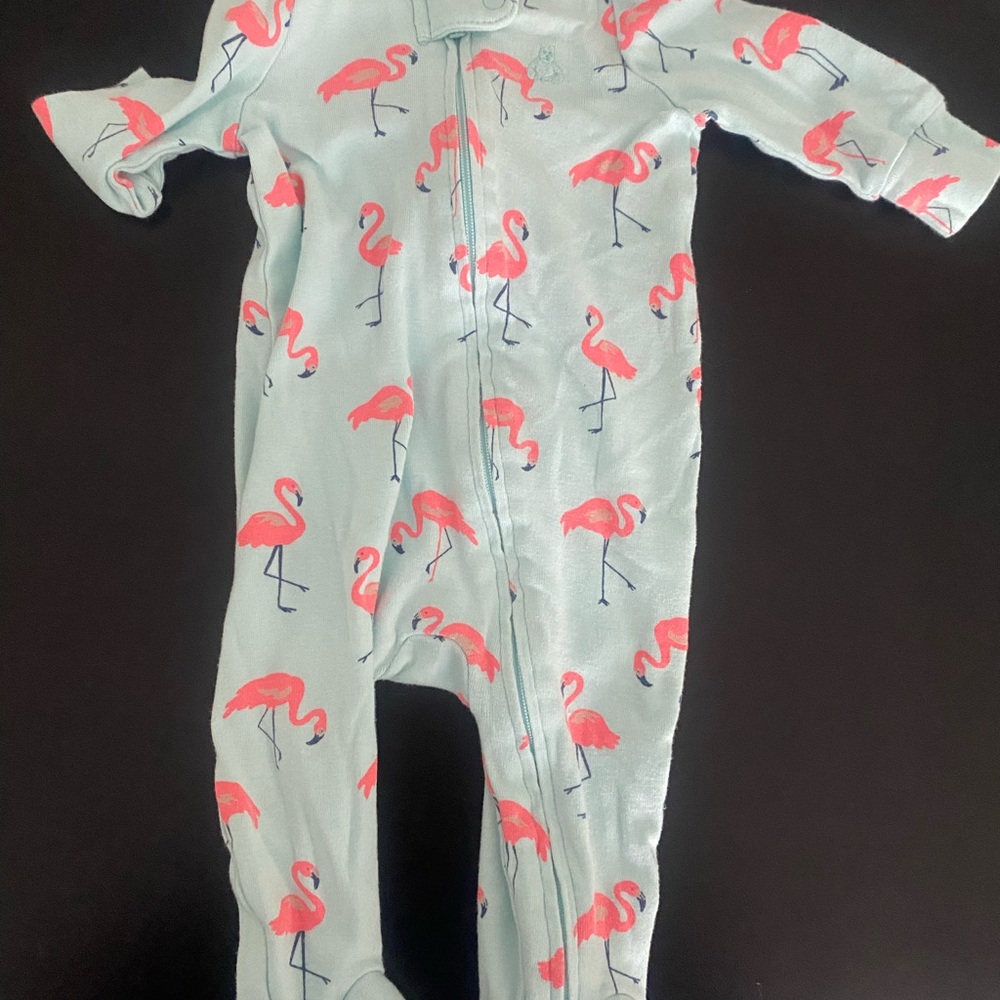 Flamingo Print Baby Footie Pajama
